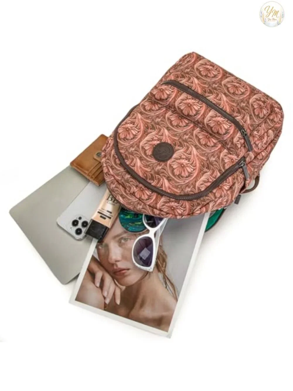 Western Aztec Print Backpack Purse Waterproof Nylon Laptop Rucksack Work Travel